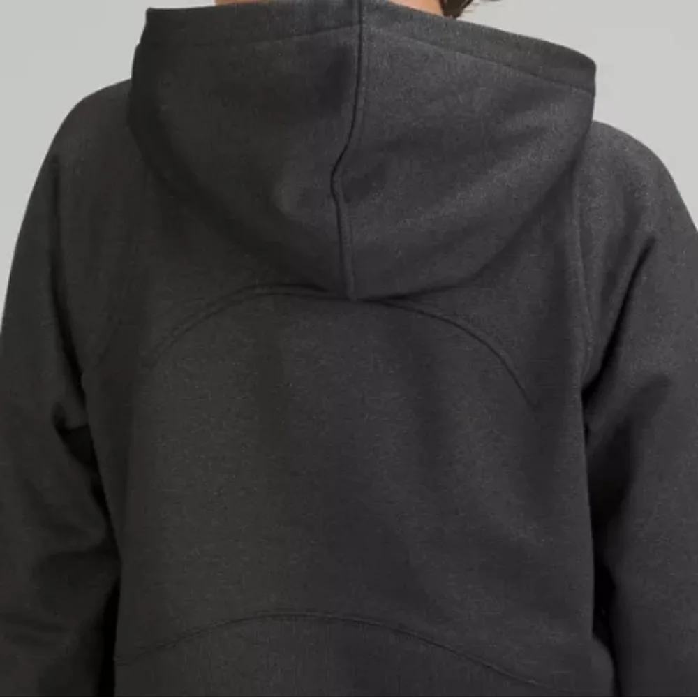Lululemon Loungeful Cropped Hoodie Spark Black Gray Pullover Shirt